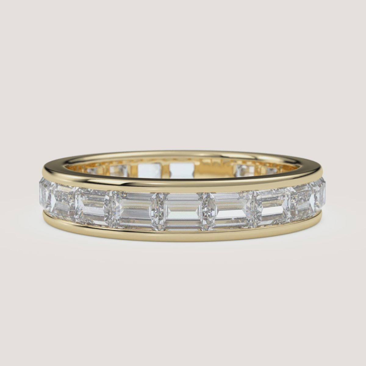 Channel-Set Baguette Wedding Band — 2.3 CTW in 14k Yellow Gold (360° video)