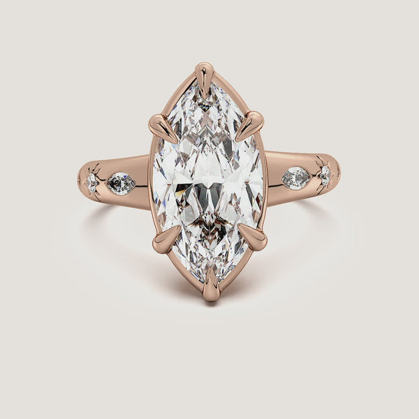 Marquise Faux Bezel Engagement Ring | 18k Rose Gold