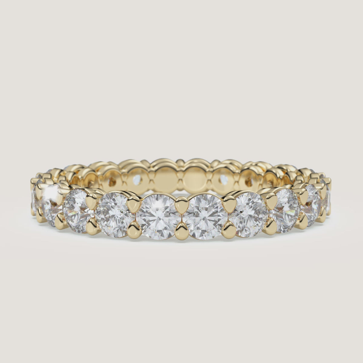 Round Diamond Eternity Band — 2 CTW in 14k Yellow Gold (360° video)