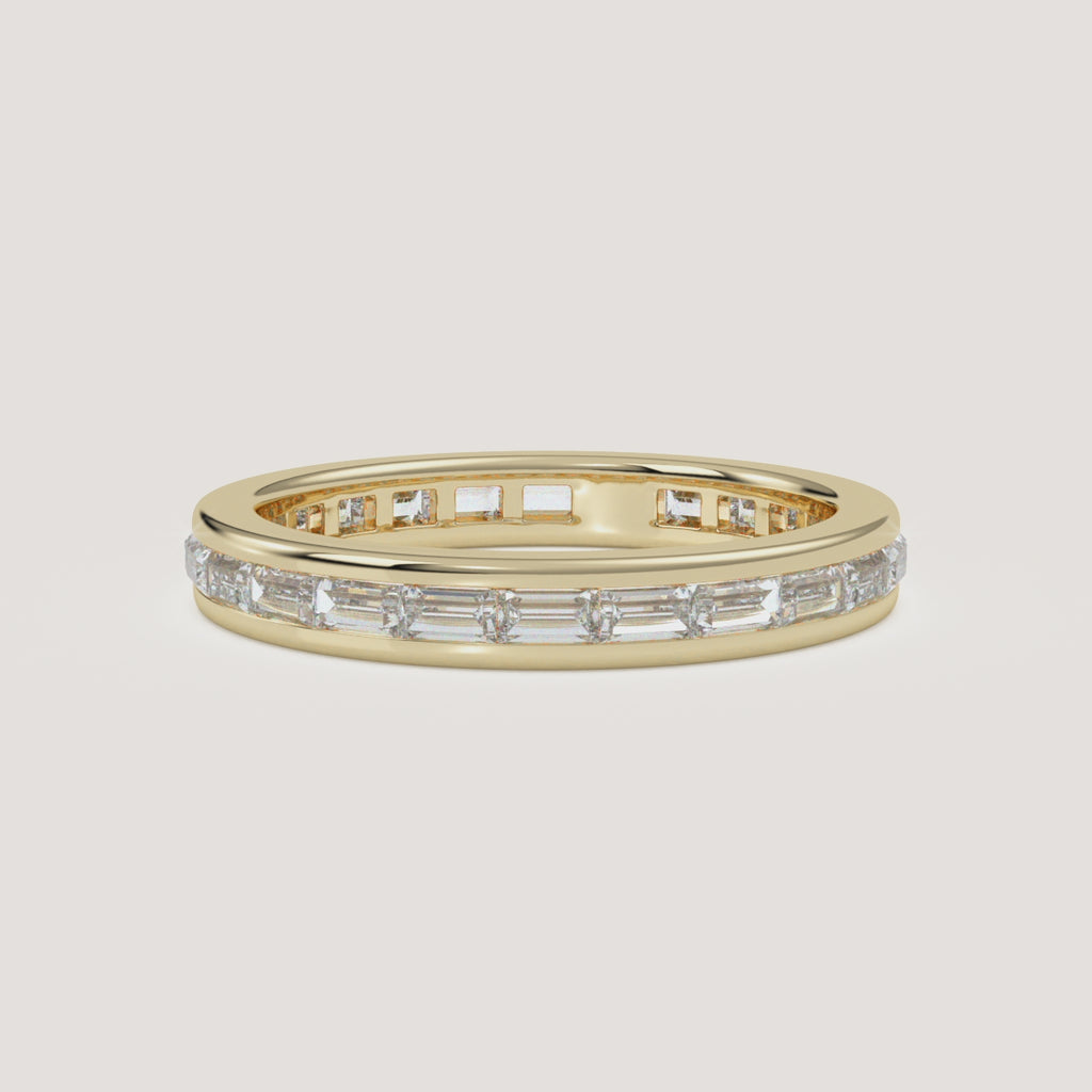 Channel-Set Baguette Wedding Band — 1 CTW in 14k Yellow Gold (360° video)