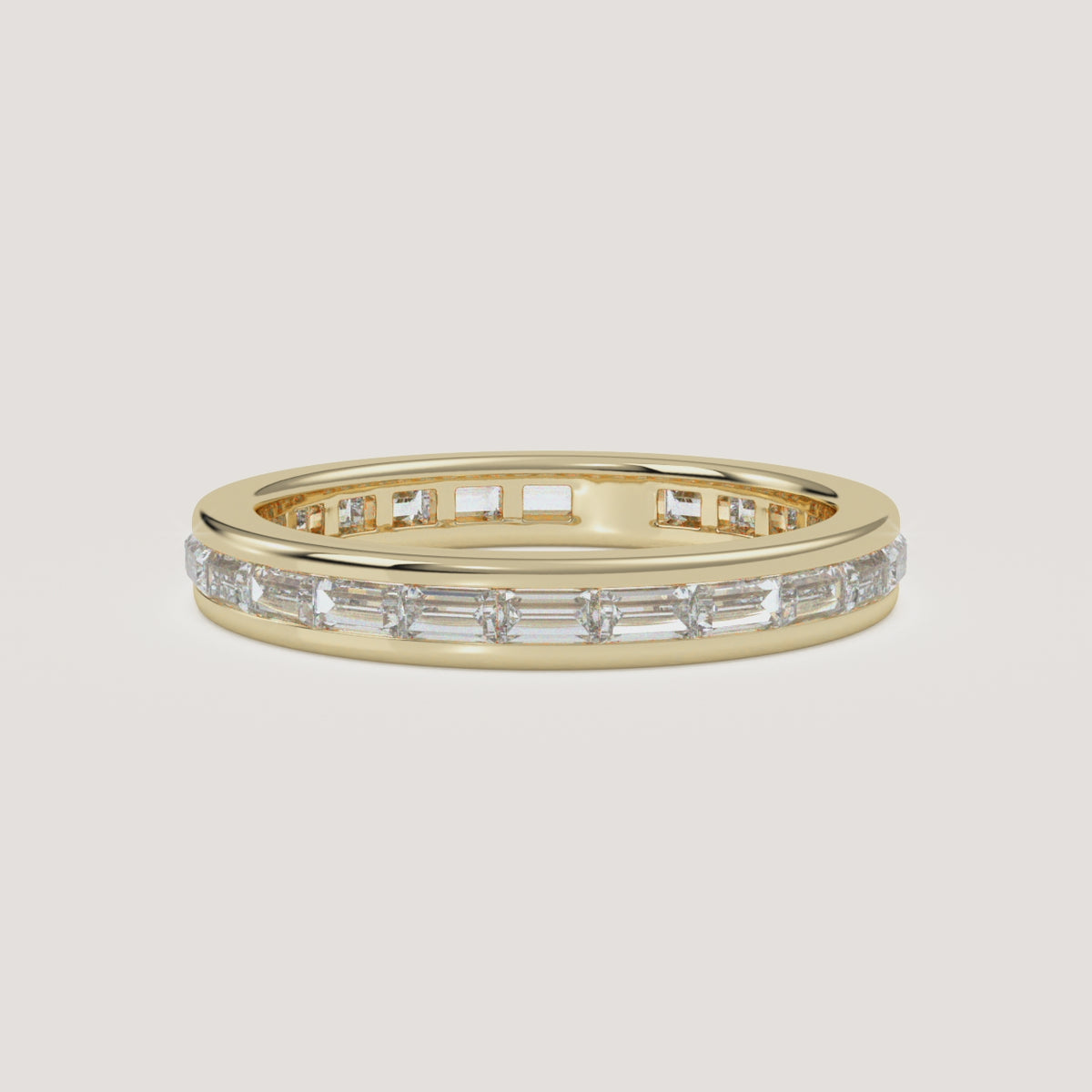 Channel-Set Baguette Wedding Band — 1 CTW in 14k Yellow Gold (360° video)