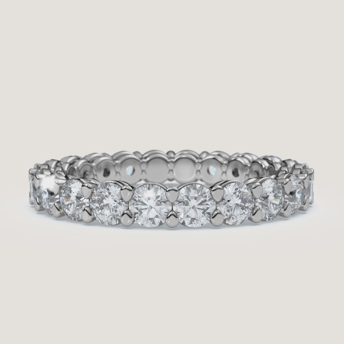 Round Diamond Eternity Band — 2 CTW in 14k White Gold (360° video)