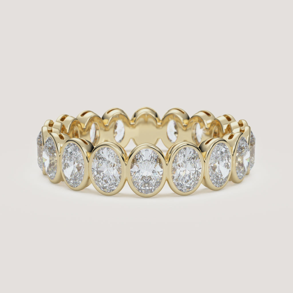 Oval Bezel Eternity Band — 2 CTW in 14k Yellow Gold (360° video)
