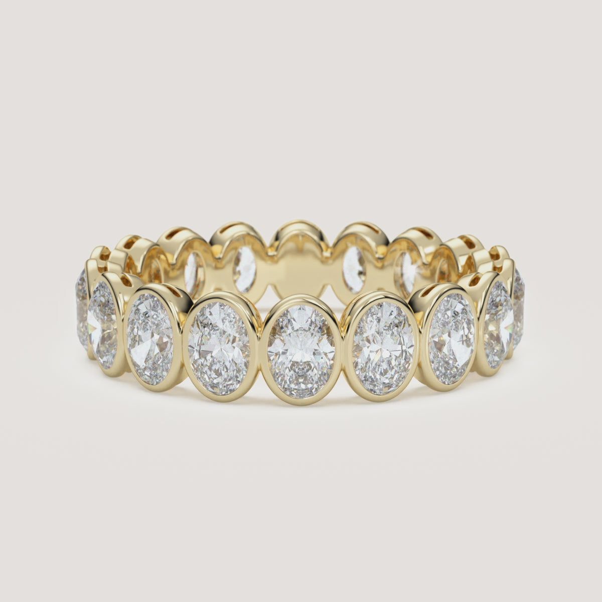 Oval Bezel Eternity Band — 2 CTW in 14k Yellow Gold (360° video)