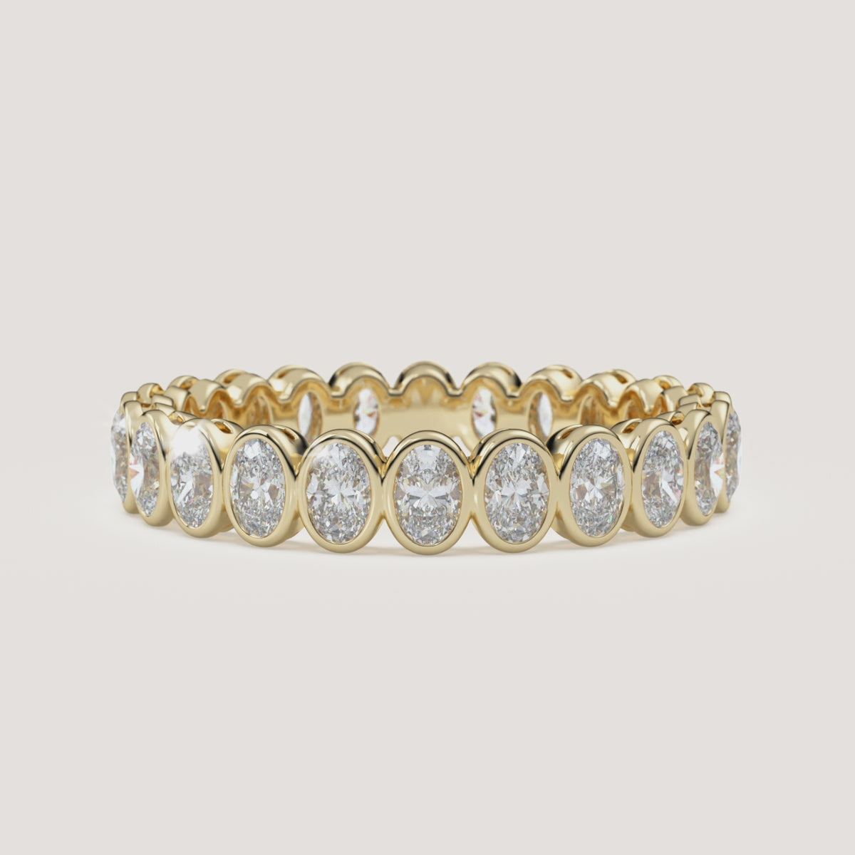 Oval Bezel Eternity Band — 1 CTW in 14k Yellow Gold (360° video)