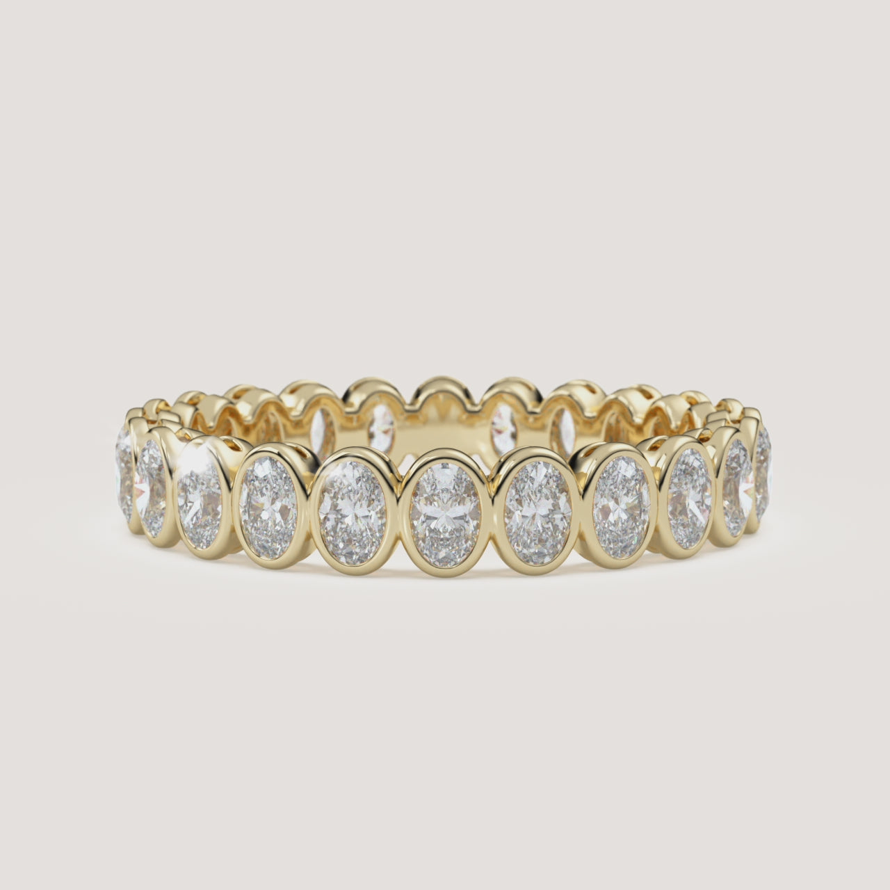 Oval Bezel Eternity Band — 1 CTW in 14k Yellow Gold (360° video)