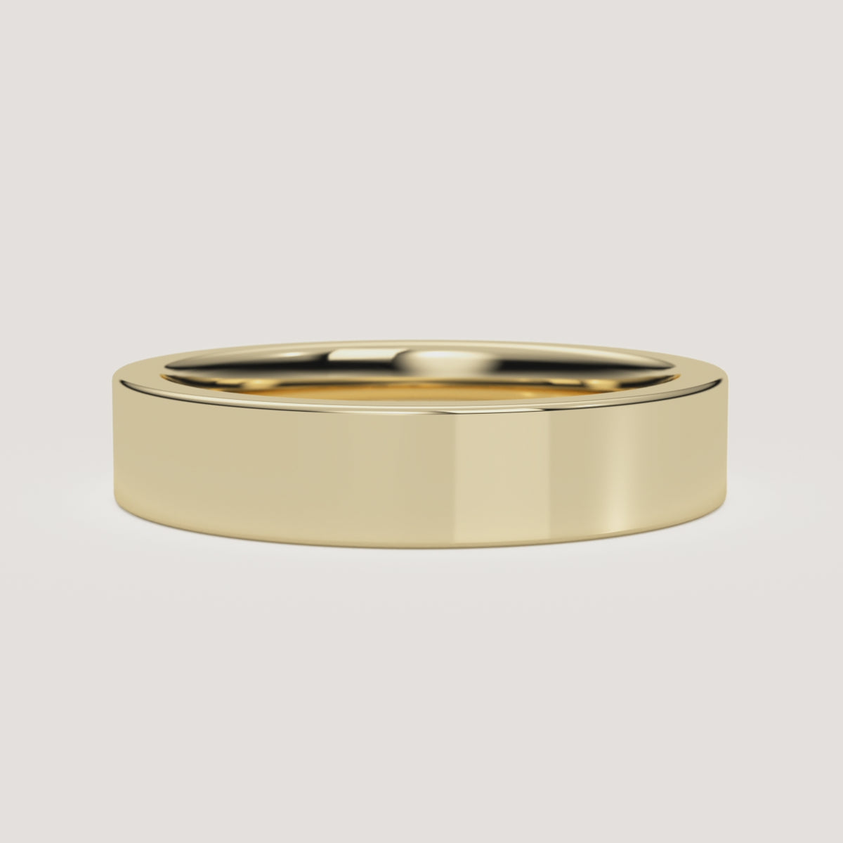 Gold Cigar Wedding Band — 4mm in 14k Yellow Gold (360° video)