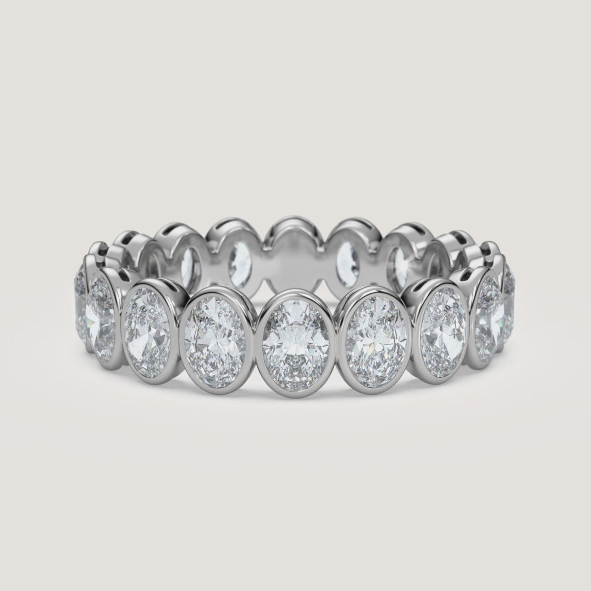 Oval Bezel Eternity Band — 2 CTW in 14k White Gold (360° video)