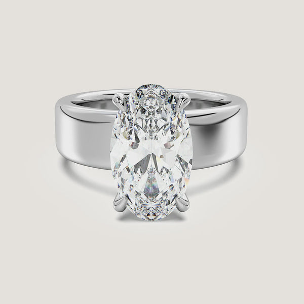 Moval Cigar Band Engagement Ring | Platinum