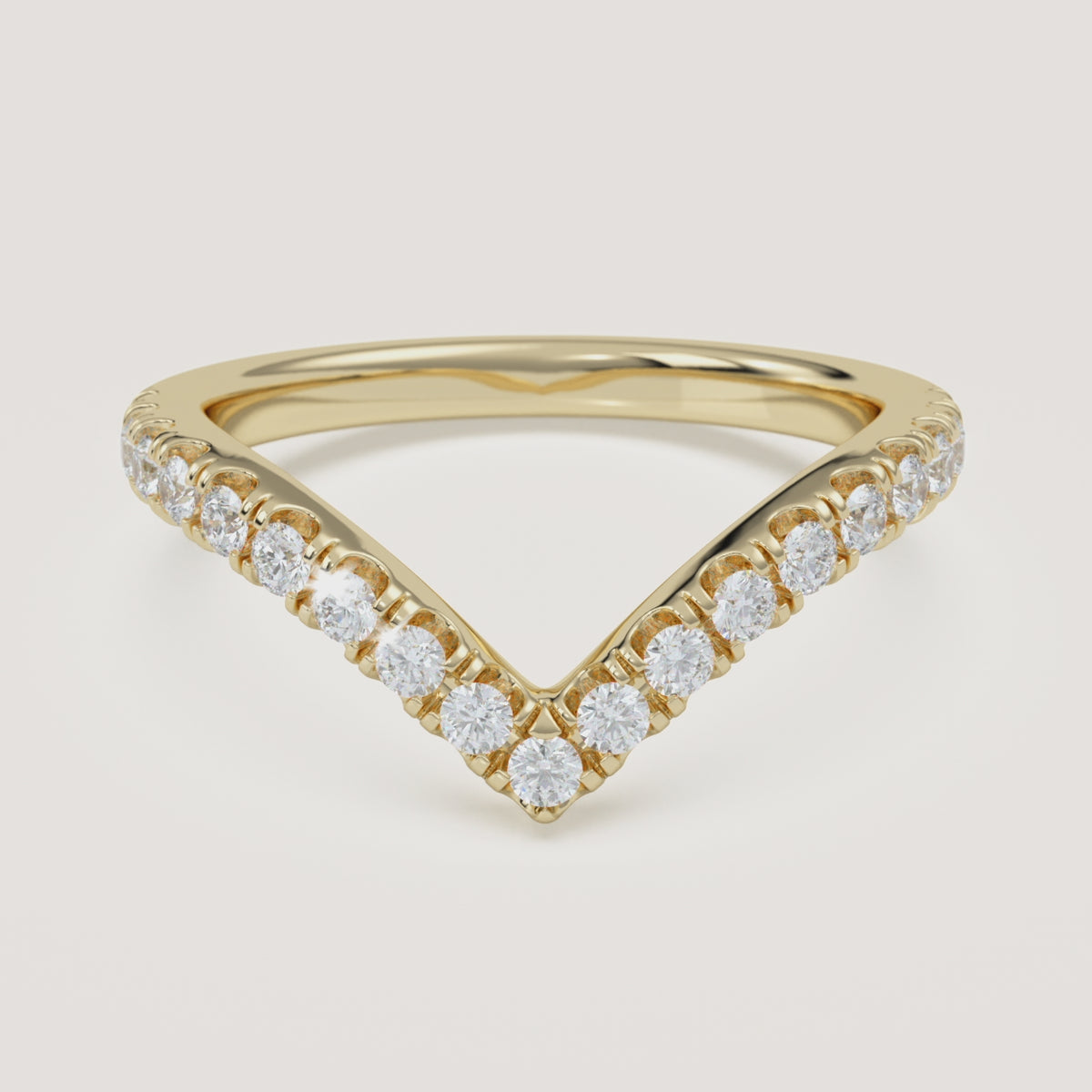 Chevron Wedding Band in 14k Yellow Gold (360° video)