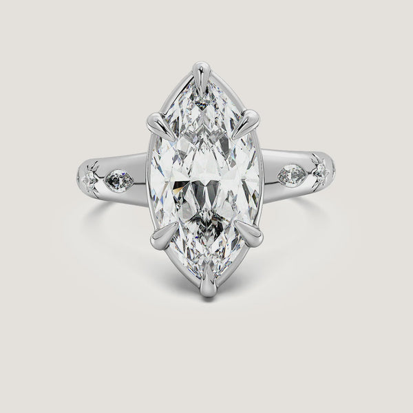 Marquise Faux Bezel Engagement Ring | 14k White Gold