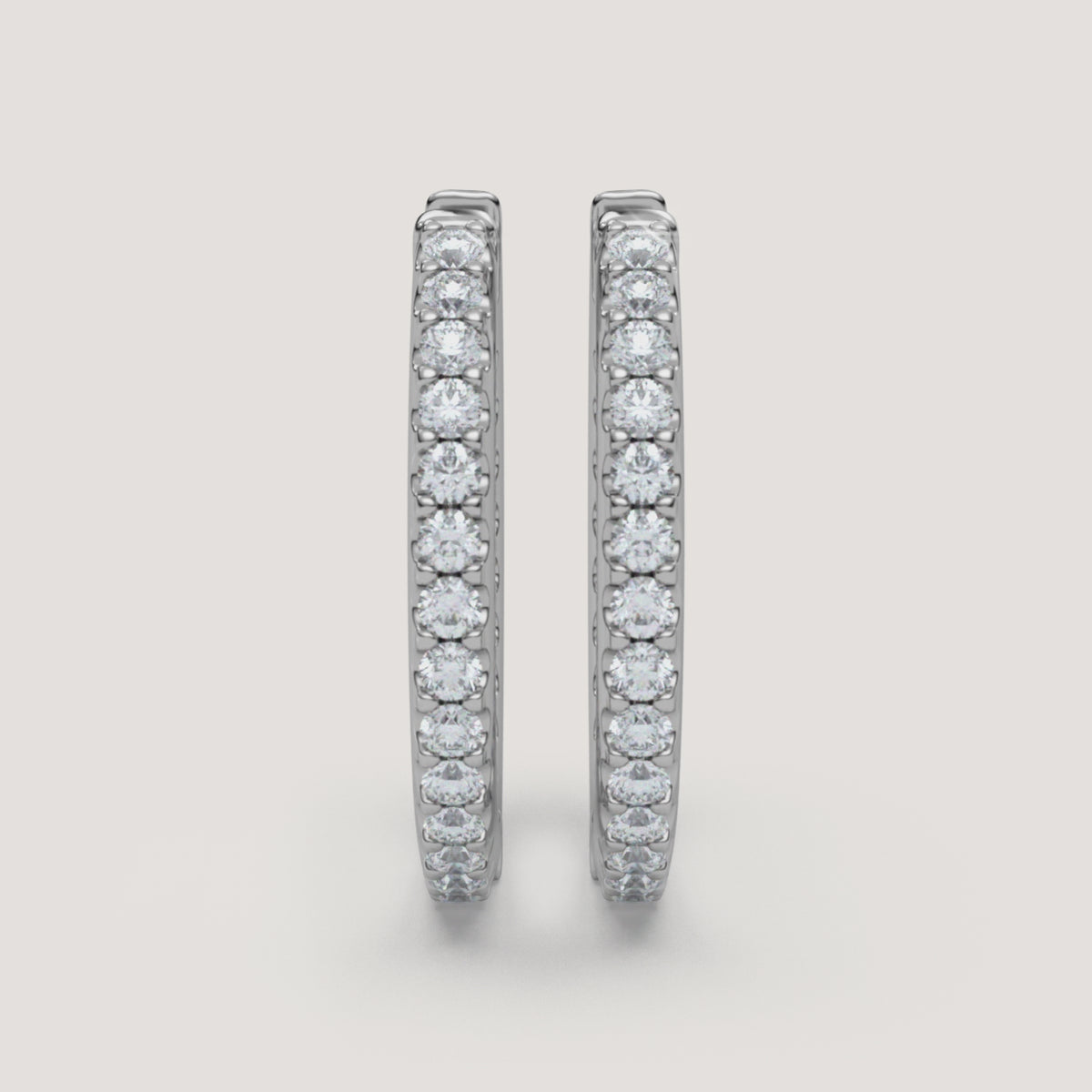 Inside-Out Diamond Hoop Earrings — 0.63 CTW in 14k White Gold (360° video)