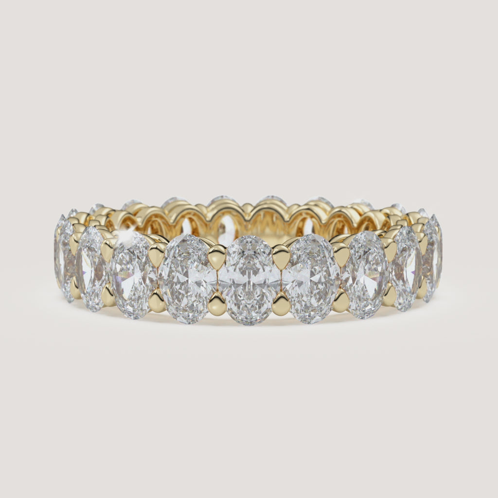 Oval Diamond Eternity Band — 3 CTW in 14k Yellow Gold (360° video)