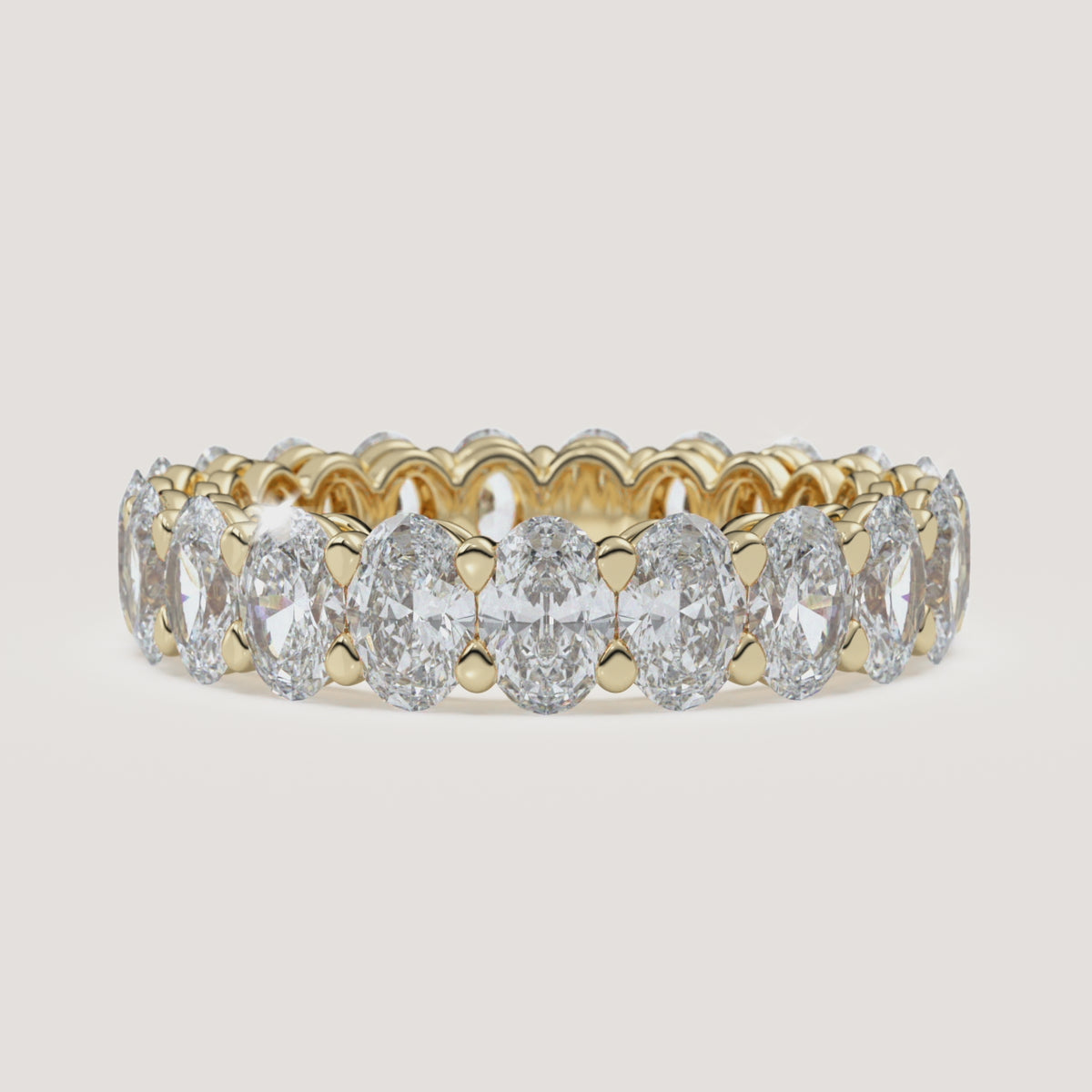 Oval Diamond Eternity Band — 3 CTW in 14k Yellow Gold (360° video)