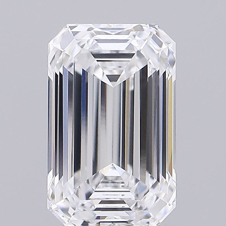 Emerald cut lab-grown diamond with brilliant facets, ethical and sustainable choice for engagement rings